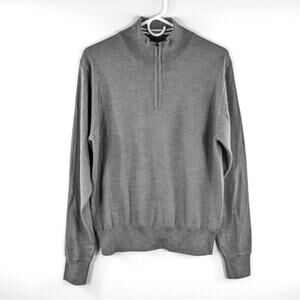 Tom James Size S Merino Wool Quarter Zip Sweater Made in Italy Mens KnitTop